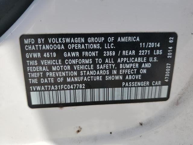 Photo 11 VIN: 1VWAT7A31FC047782 - VOLKSWAGEN PASSAT 