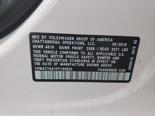 Photo 11 VIN: 1VWAT7A31FC102523 - VOLKSWAGEN PASSAT 