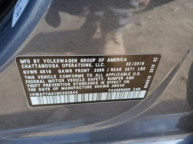 Photo 11 VIN: 1VWAT7A31GC032944 - VOLKSWAGEN PASSAT 