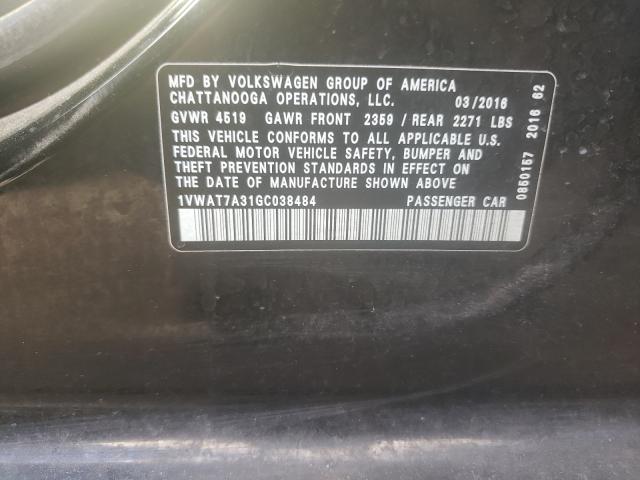 Photo 9 VIN: 1VWAT7A31GC038484 - VOLKSWAGEN PASSAT 