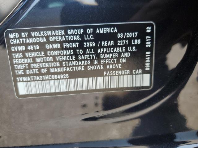 Photo 11 VIN: 1VWAT7A31HC064925 - VOLKSWAGEN PASSAT S 