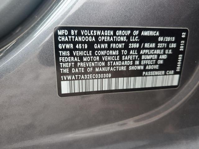 Photo 11 VIN: 1VWAT7A32EC030309 - VOLKSWAGEN PASSAT S 