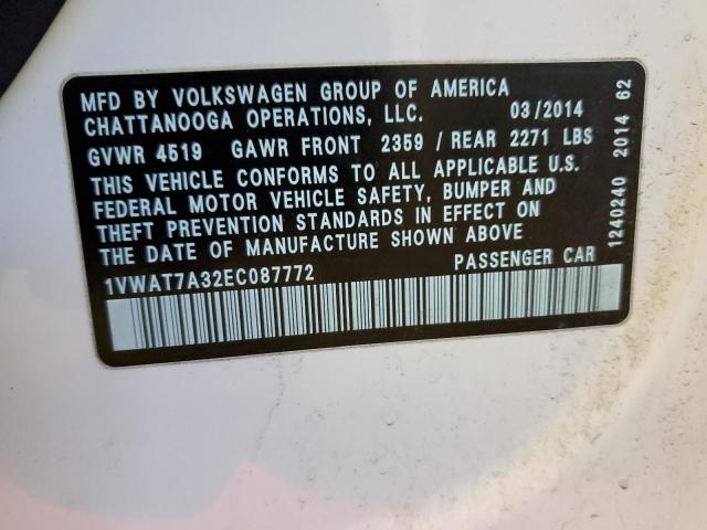 Photo 11 VIN: 1VWAT7A32EC087772 - VOLKSWAGEN PASSAT 