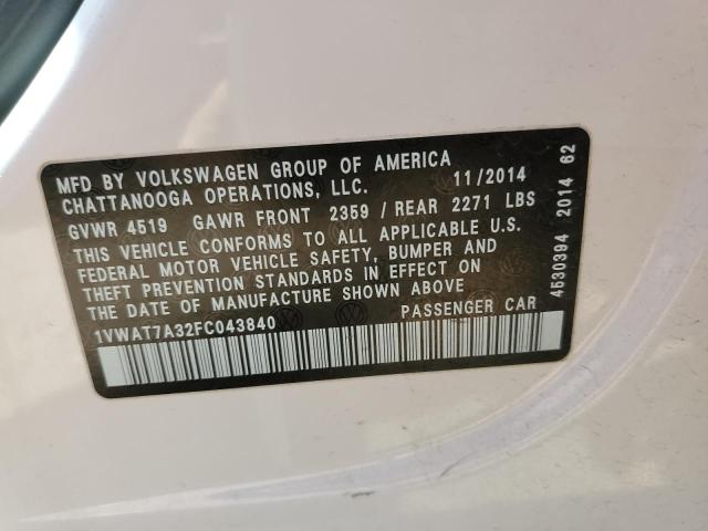 Photo 11 VIN: 1VWAT7A32FC043840 - VOLKSWAGEN PASSAT 