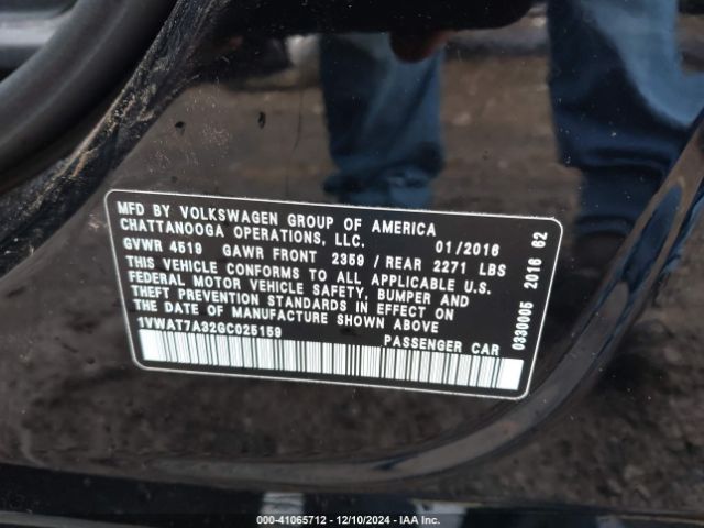 Photo 8 VIN: 1VWAT7A32GC025159 - VOLKSWAGEN PASSAT 