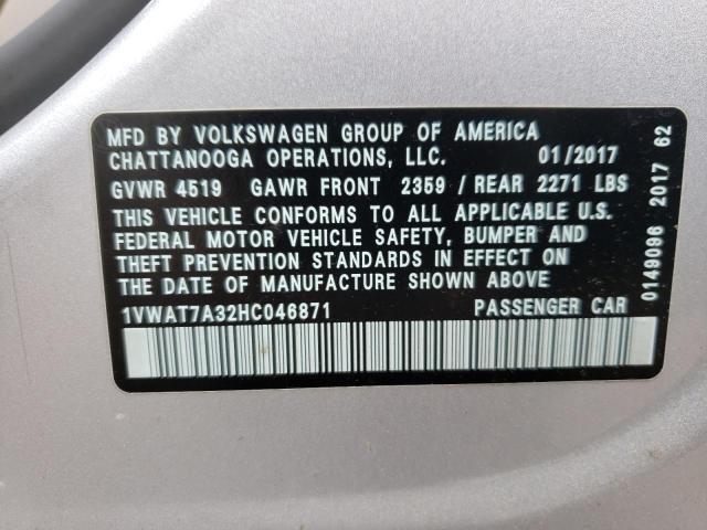 Photo 9 VIN: 1VWAT7A32HC046871 - VOLKSWAGEN PASSAT 