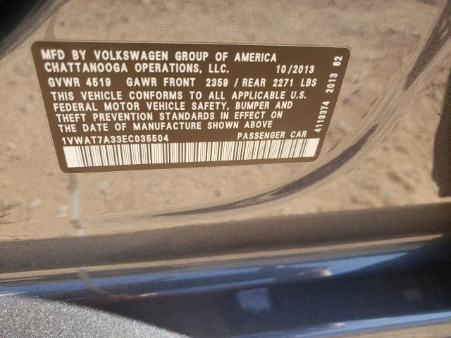 Photo 9 VIN: 1VWAT7A33EC035504 - VOLKSWAGEN PASSAT 