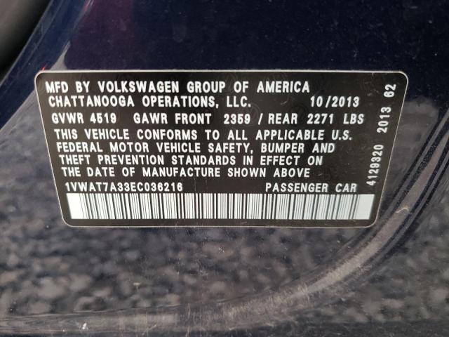 Photo 9 VIN: 1VWAT7A33EC036216 - VOLKSWAGEN PASSAT 