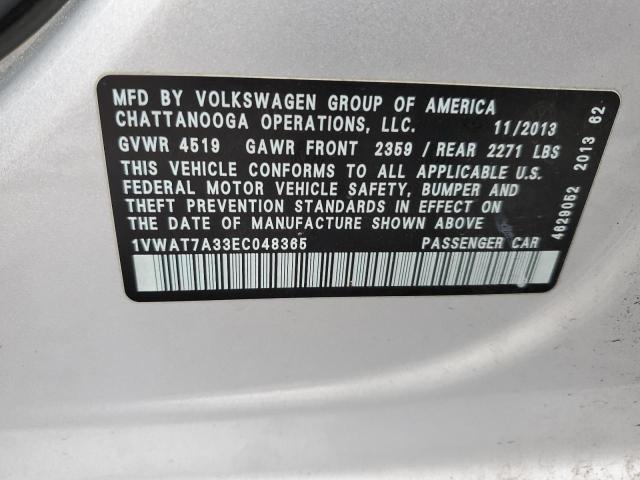 Photo 11 VIN: 1VWAT7A33EC048365 - VOLKSWAGEN PASSAT 