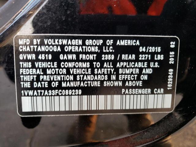 Photo 11 VIN: 1VWAT7A33FC089239 - VOLKSWAGEN PASSAT 