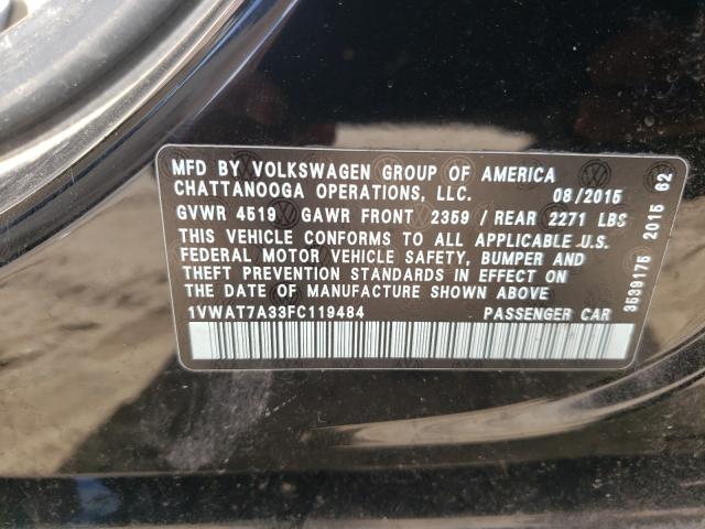 Photo 9 VIN: 1VWAT7A33FC119484 - VOLKSWAGEN PASSAT 