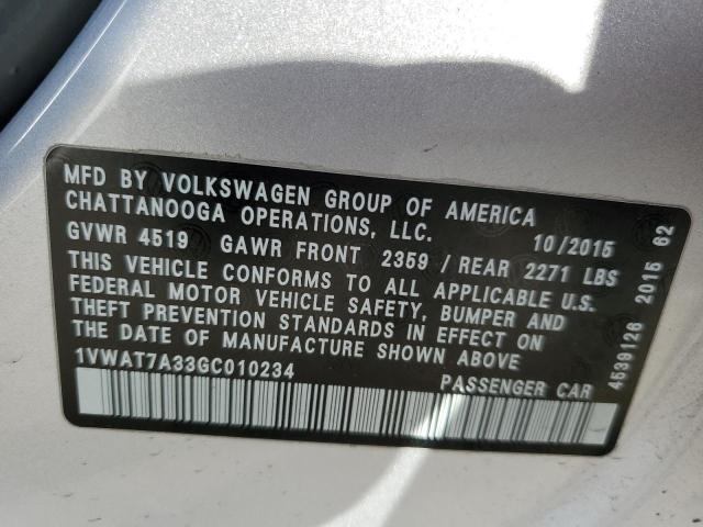 Photo 11 VIN: 1VWAT7A33GC010234 - VOLKSWAGEN PASSAT 