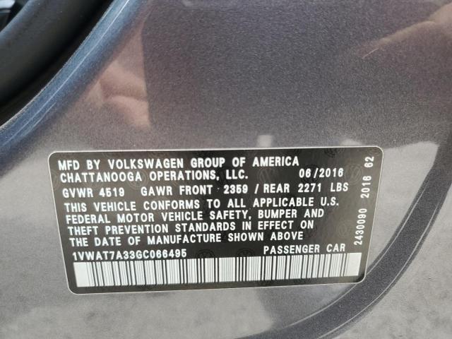 Photo 11 VIN: 1VWAT7A33GC066495 - VOLKSWAGEN PASSAT S 