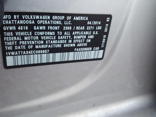 Photo 9 VIN: 1VWAT7A34EC099857 - VOLKSWAGEN PASSAT 