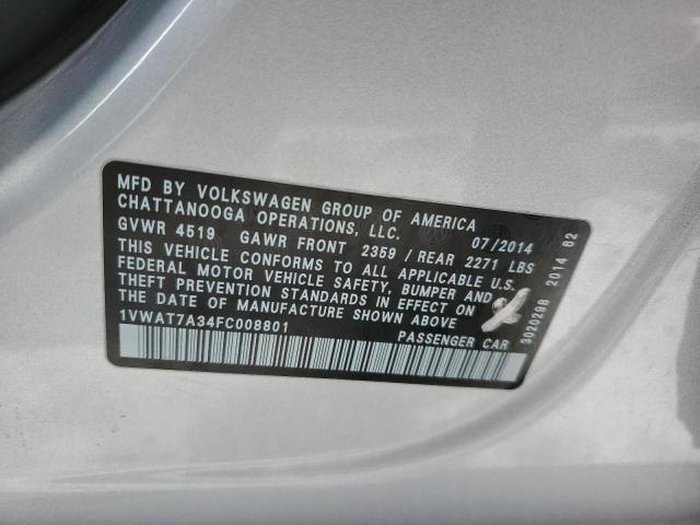 Photo 11 VIN: 1VWAT7A34FC008801 - VOLKSWAGEN PASSAT 