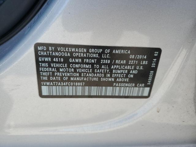 Photo 11 VIN: 1VWAT7A34FC018857 - VOLKSWAGEN PASSAT 