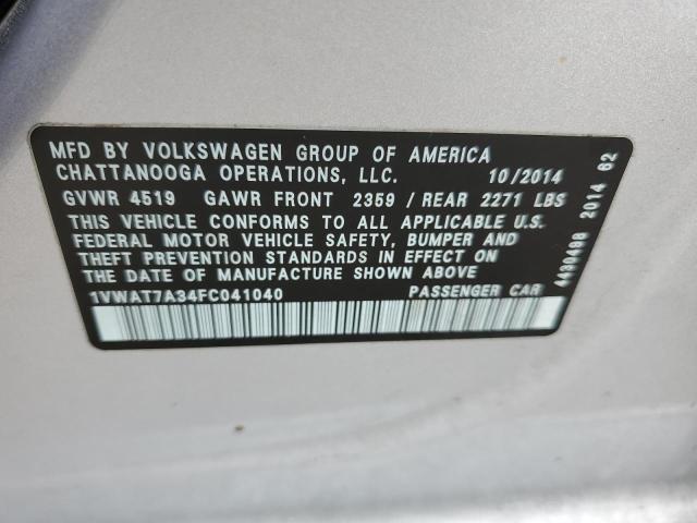 Photo 9 VIN: 1VWAT7A34FC041040 - VOLKSWAGEN PASSAT 