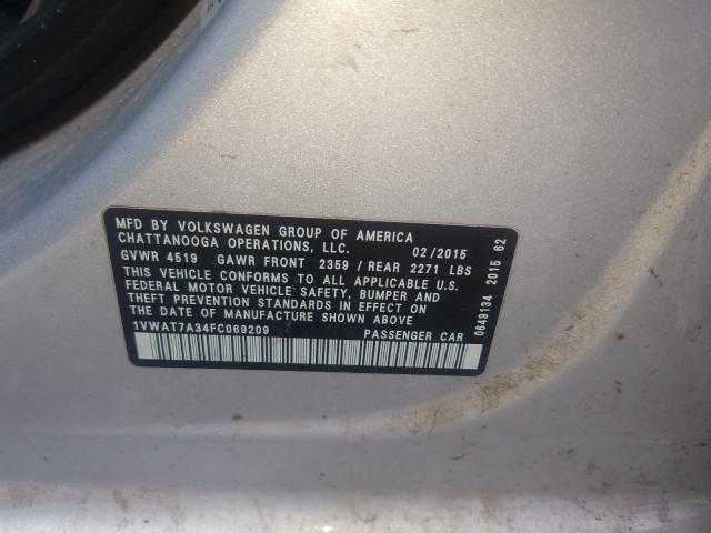 Photo 9 VIN: 1VWAT7A34FC069209 - VOLKSWAGEN PASSAT 