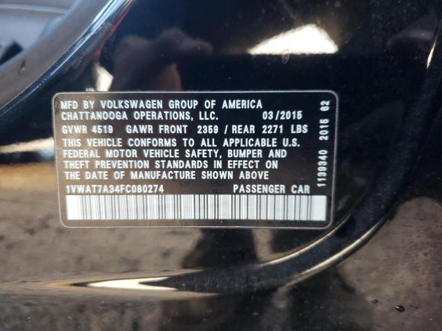 Photo 12 VIN: 1VWAT7A34FC080274 - VOLKSWAGEN PASSAT S 