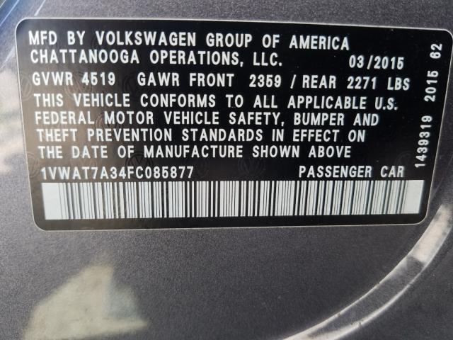 Photo 9 VIN: 1VWAT7A34FC085877 - VOLKSWAGEN PASSAT 