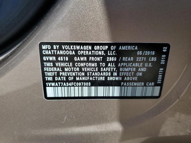 Photo 11 VIN: 1VWAT7A34FC097303 - VOLKSWAGEN PASSAT 