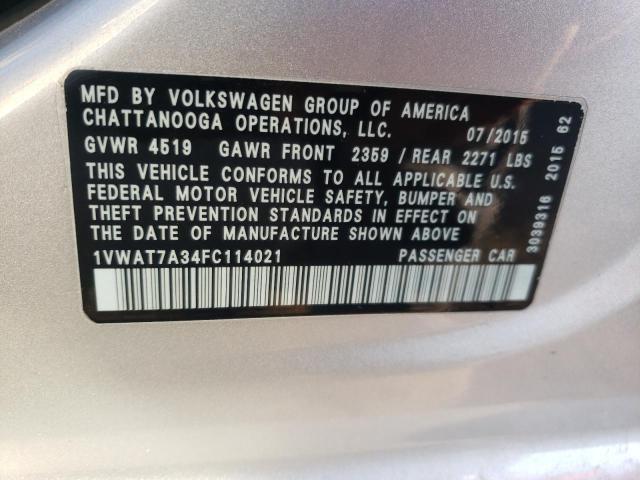 Photo 9 VIN: 1VWAT7A34FC114021 - VOLKSWAGEN PASSAT 