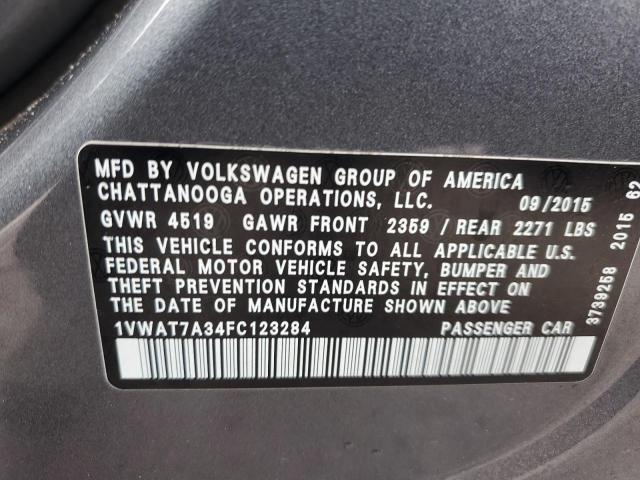 Photo 11 VIN: 1VWAT7A34FC123284 - VOLKSWAGEN PASSAT 