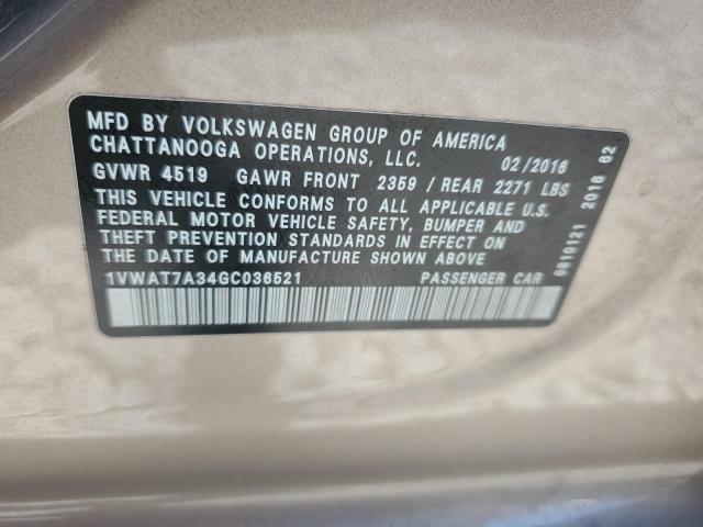 Photo 11 VIN: 1VWAT7A34GC036521 - VOLKSWAGEN PASSAT S 