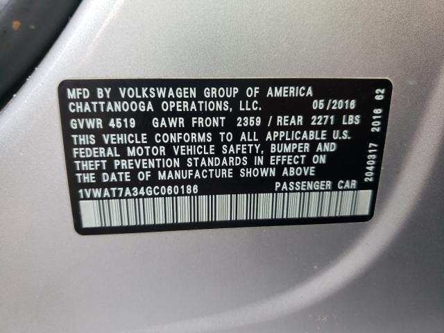 Photo 9 VIN: 1VWAT7A34GC060186 - VOLKSWAGEN PASSAT 