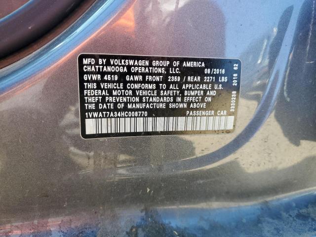 Photo 11 VIN: 1VWAT7A34HC008770 - VOLKSWAGEN PASSAT 