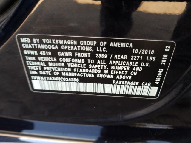 Photo 9 VIN: 1VWAT7A34HC024256 - VOLKSWAGEN PASSAT 