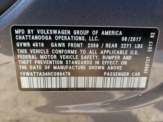 Photo 9 VIN: 1VWAT7A34HC086479 - VOLKSWAGEN PASSAT 