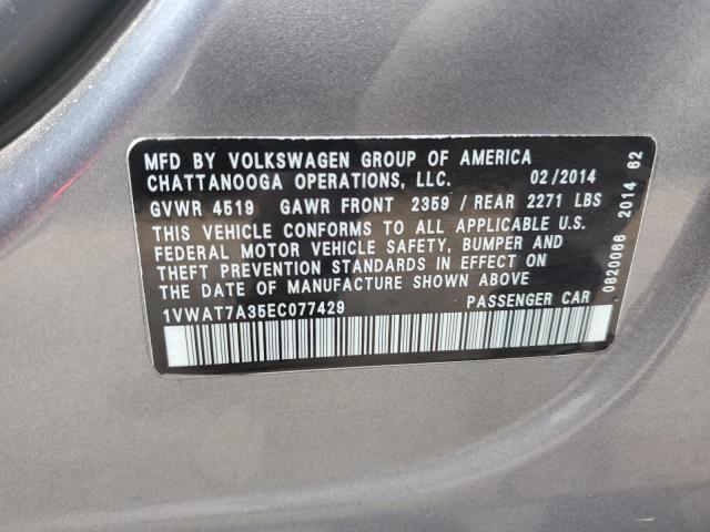 Photo 11 VIN: 1VWAT7A35EC077429 - VOLKSWAGEN PASSAT 