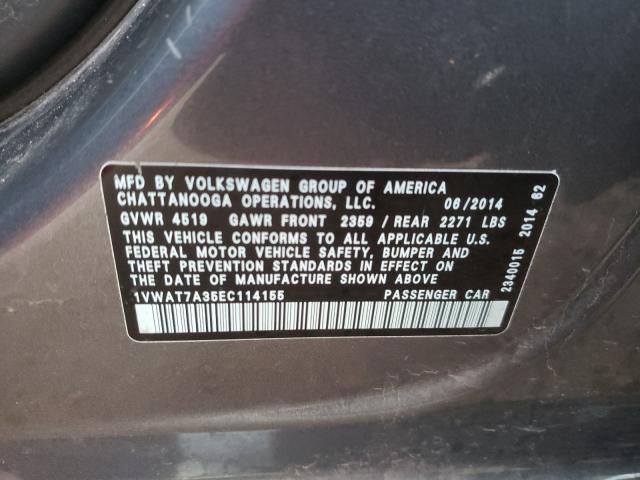 Photo 9 VIN: 1VWAT7A35EC114155 - VOLKSWAGEN PASSAT 