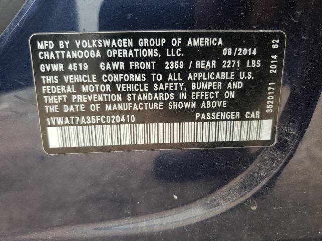 Photo 9 VIN: 1VWAT7A35FC020410 - VOLKSWAGEN PASSAT 