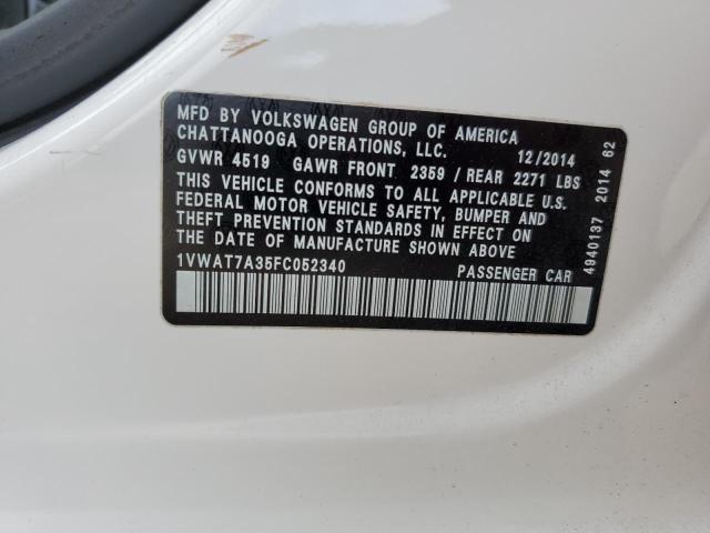 Photo 11 VIN: 1VWAT7A35FC052340 - VOLKSWAGEN PASSAT 