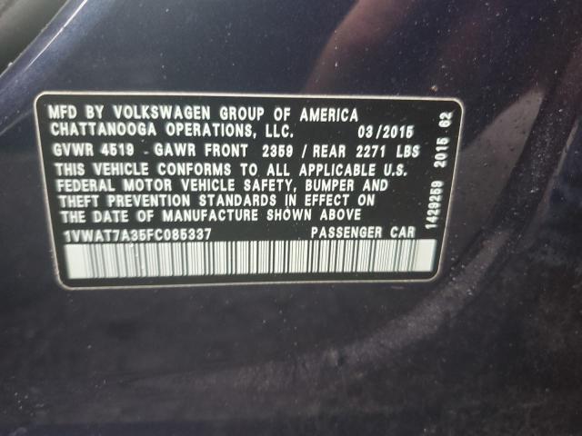 Photo 11 VIN: 1VWAT7A35FC085337 - VOLKSWAGEN PASSAT 