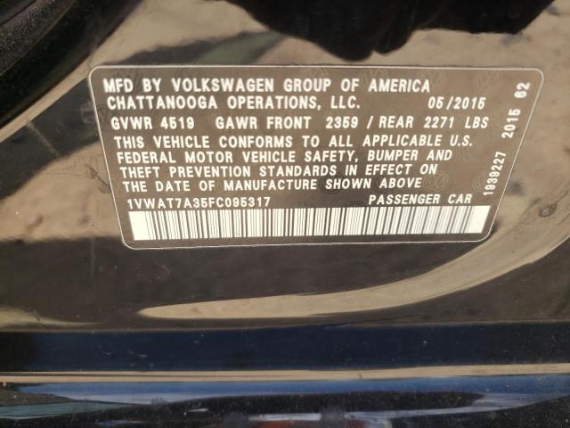 Photo 11 VIN: 1VWAT7A35FC095317 - VOLKSWAGEN PASSAT 