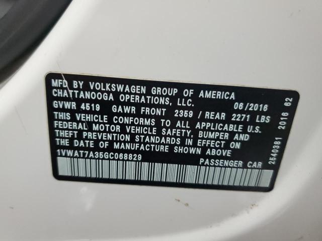 Photo 11 VIN: 1VWAT7A35GC068829 - VOLKSWAGEN PASSAT S 