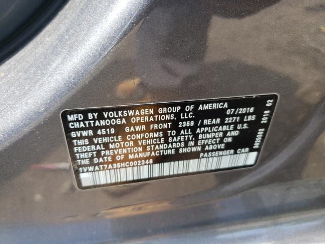 Photo 9 VIN: 1VWAT7A35HC002346 - VOLKSWAGEN PASSAT 