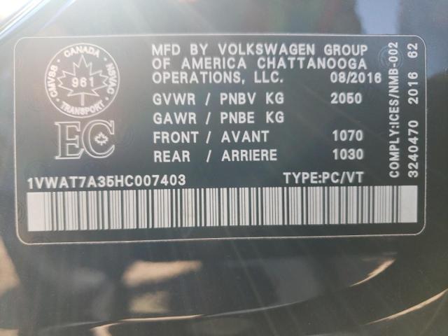 Photo 9 VIN: 1VWAT7A35HC007403 - VOLKSWAGEN PASSAT 