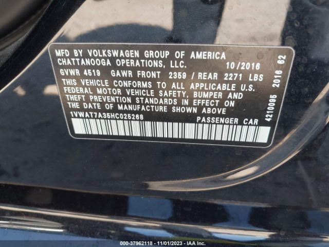 Photo 8 VIN: 1VWAT7A35HC025268 - VOLKSWAGEN PASSAT 