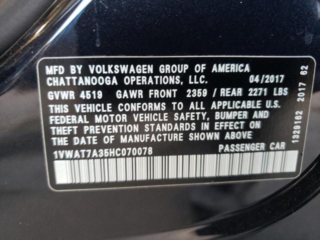 Photo 12 VIN: 1VWAT7A35HC070078 - VOLKSWAGEN PASSAT 