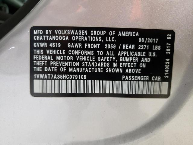 Photo 11 VIN: 1VWAT7A35HC079105 - VOLKSWAGEN PASSAT 