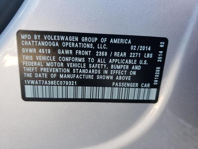 Photo 12 VIN: 1VWAT7A36EC079321 - VOLKSWAGEN PASSAT 