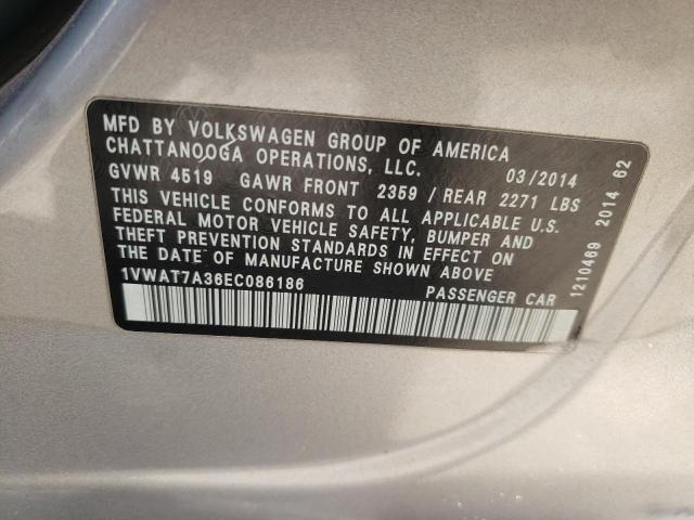 Photo 11 VIN: 1VWAT7A36EC086186 - VOLKSWAGEN PASSAT S 