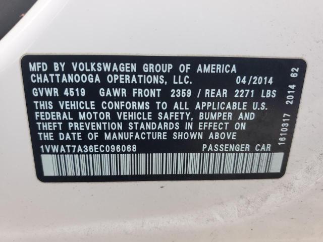 Photo 11 VIN: 1VWAT7A36EC096068 - VOLKSWAGEN PASSAT 