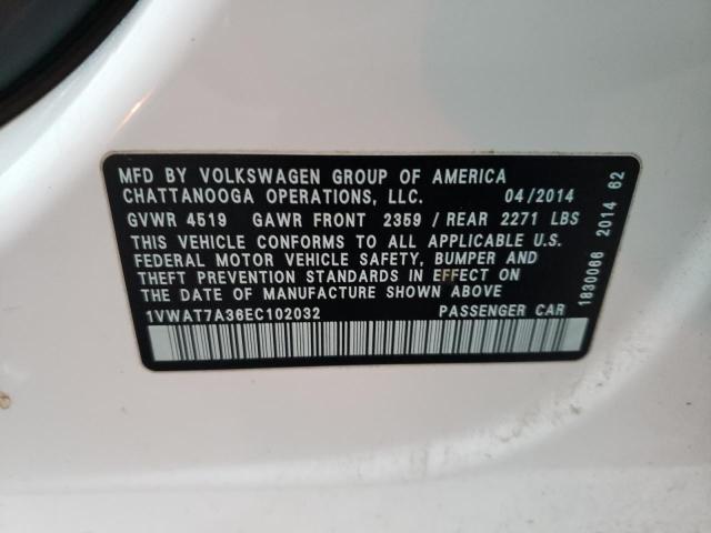 Photo 9 VIN: 1VWAT7A36EC102032 - VOLKSWAGEN PASSAT 