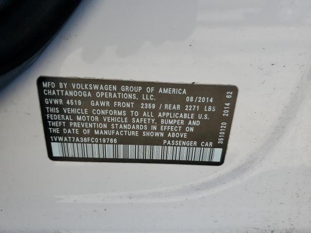 Photo 11 VIN: 1VWAT7A36FC019766 - VOLKSWAGEN PASSAT 