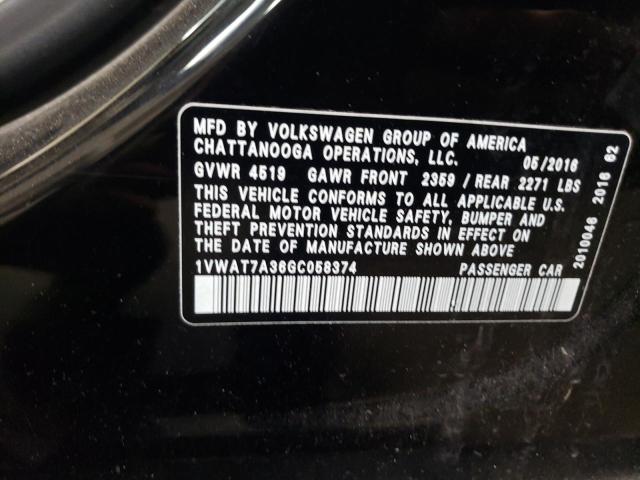 Photo 11 VIN: 1VWAT7A36GC058374 - VOLKSWAGEN PASSAT R-L 